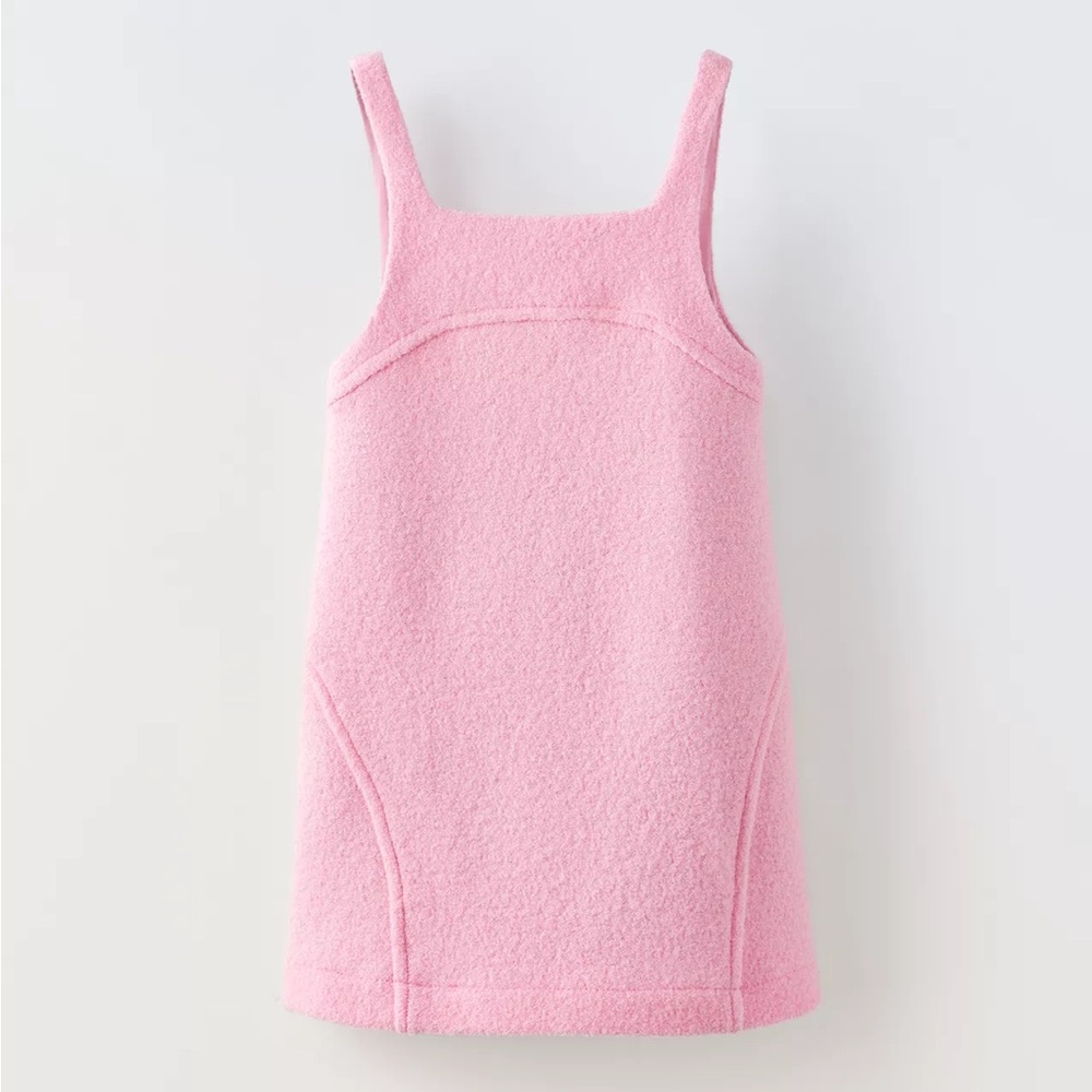 Zara kids - girls pink wool pinafore dress, 6, 9, EUC